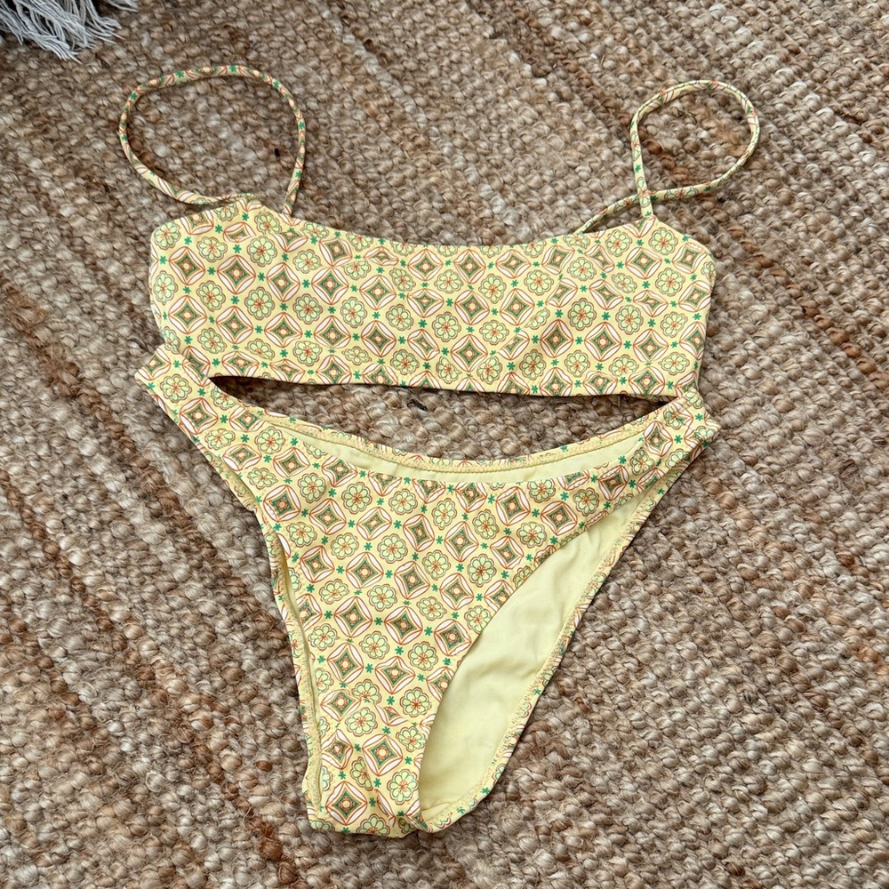 PacSun Yellow Geometric Bikini